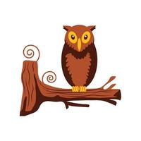 owl on branch tree vector