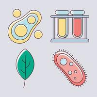 set bacteria laboratory vector