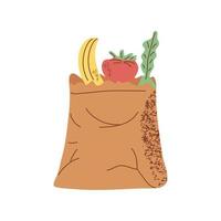 grocery bag with food vector