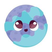 space kawaii planet icon vector