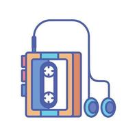 portable cassette player retro tech vector