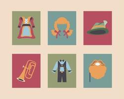 set of oktoberfest vector