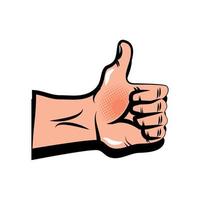 hand thumb up pop art vector