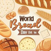 World bread day poster design vector