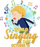 World Singing Day Banner vector