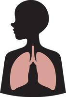 vector de icono humano de pulmones
