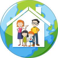 Happy family home icon vector