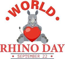 World Rhino Day Banner Design vector