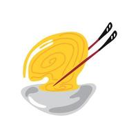 japanese noodles and chopsticks vector