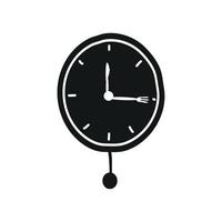 clock with fork and knife vector