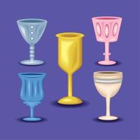 icons antique cups vector