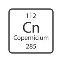 Copernicium symbol. Chemical element of the periodic table. Vector illustration.