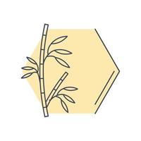 bamboo floral badge vector