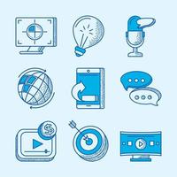 icons set digital marketing vector