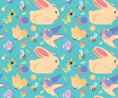 spring animals pattern vector