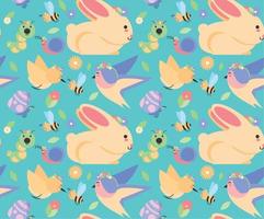 spring animals pattern vector