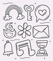 set of doddles vector