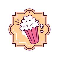 pop corn cool stamp vector