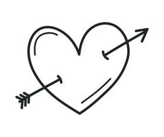 heart pierced by arrow vector