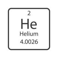 Helium symbol. Chemical element of the periodic table. Vector illustration.