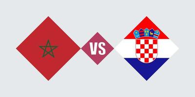 Morocco vs Croatia flag concept. Vector illustration.