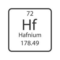 Hafnium symbol. Chemical element of the periodic table. Vector illustration.