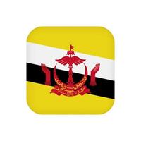 Brunei flag, official colors. Vector illustration.