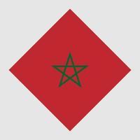 Morocco flag, official colors. Vector illustration.