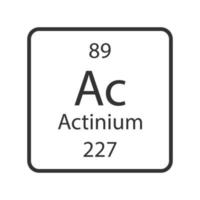 Actinium symbol. Chemical element of the periodic table. Vector illustration.