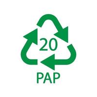 Paper recycling symbol PAP 20. Vector illustration