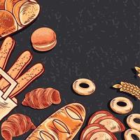 fresh breads background vector