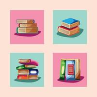 books icons collection vector
