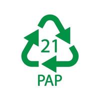 Paper recycling symbol PAP 21 other mixed paper. Vector illustration