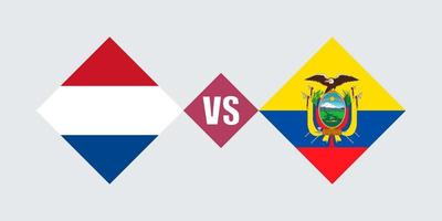 Netherlands vs ecuador flag concept. Vector illustration.