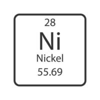 Nickel symbol. Chemical element of the periodic table. Vector illustration.