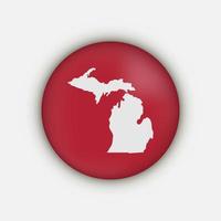 mapa del círculo del estado de michigan con sombra vector