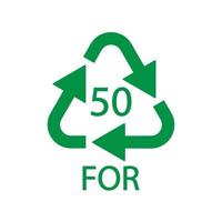 Bio material recycling code 50 FOR. Vector Illustration