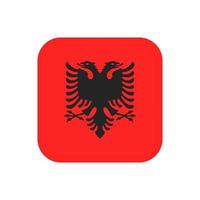 Albania flag, official colors. Vector illustration.