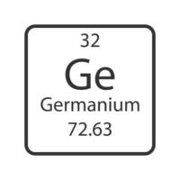 Germanium symbol. Chemical element of the periodic table. Vector illustration.