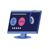 call center computer vector