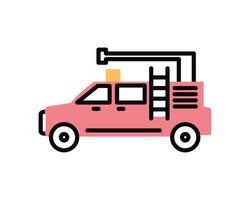 icono de transporte de camiones de bomberos vector