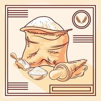 flour and bakery dough vector