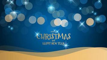 tarjeta de navidad con luces borrosas, felices fiestas coloridas de estilo moderno, ilustración vectorial