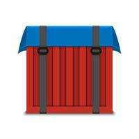 Air drop box. red box supplies drop isolated on white background, vector illustration