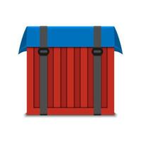 Air drop box. red box supplies drop isolated on white background, vector illustration