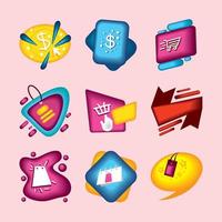 set of sale tags vector