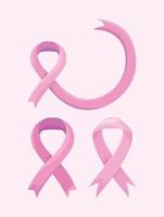 ribbons breast cancer vector