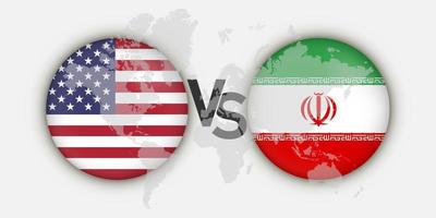 USA vs Iran flags concept. Vector Illustration.
