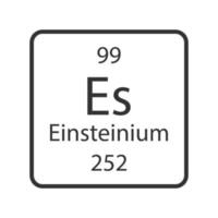 símbolo de einstenio. elemento químico de la tabla periódica. ilustración vectorial vector