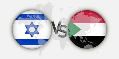 Israel vs Sudan flags concept. Vector Illustration.